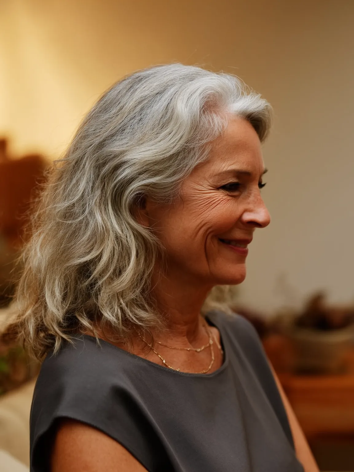 Silver Frost Natural Wave Shoulder-Length Cut